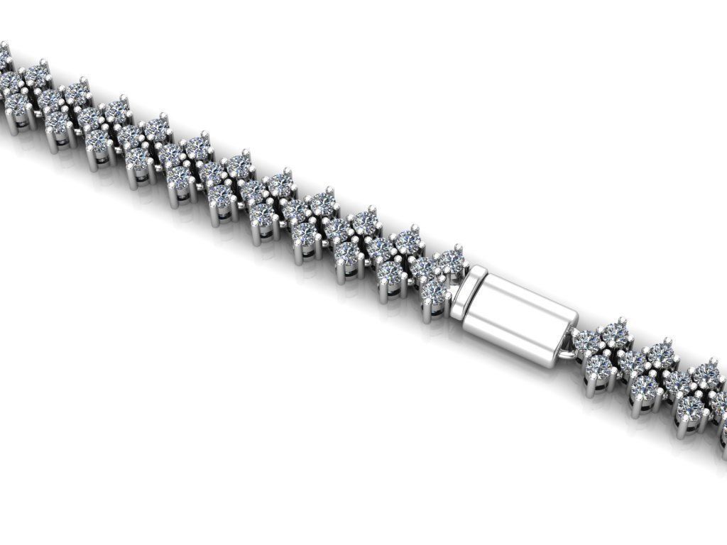 diamond bracelet 3D print model_2