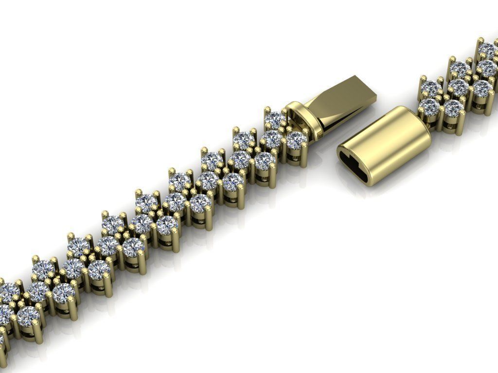 diamond bracelet 3D print model_3