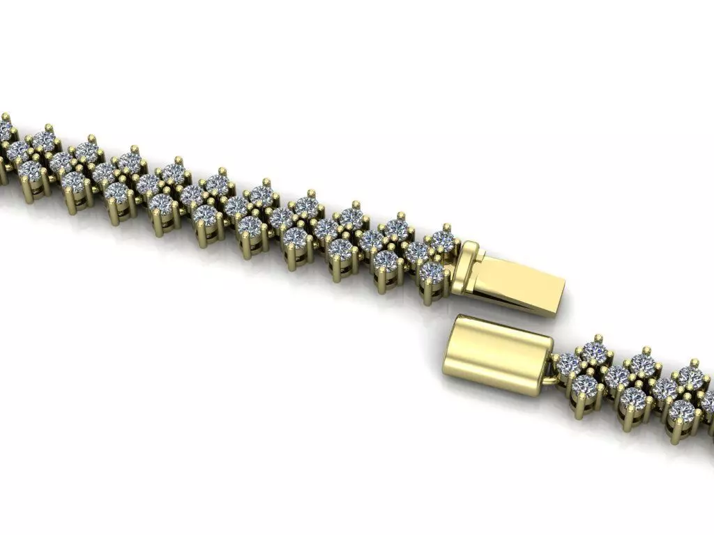 diamond bracelet 3D print model_0