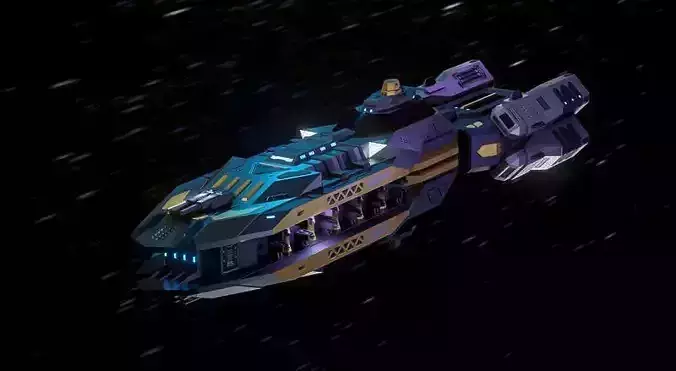 The Serpent Spaceship Low-poly 3D model