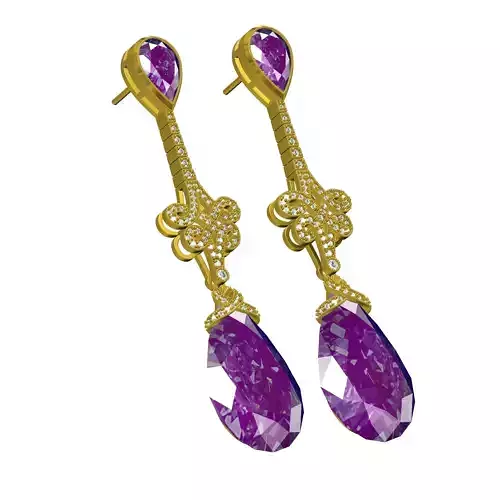 Large Pear Drop Art Deco Earring