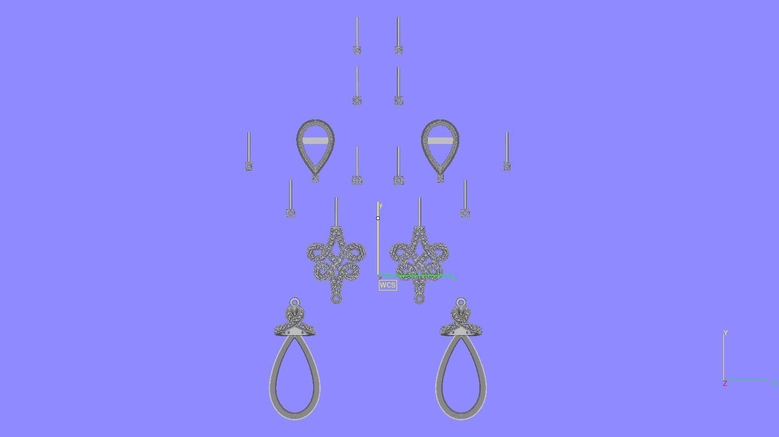 Large Pear Drop Art Deco Earring 3D print model_14