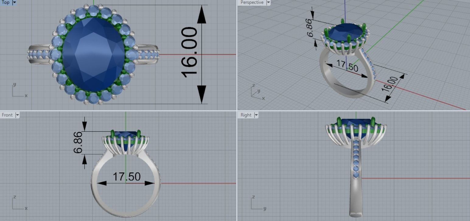 Engagement rings 3D print model_9