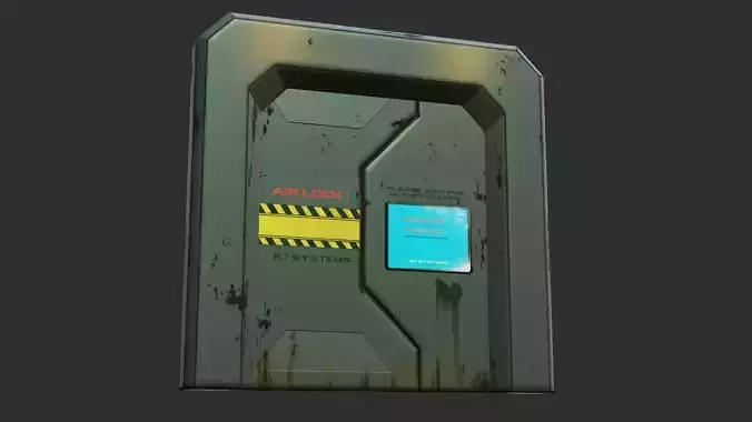 Scifi door Low-poly 3D model