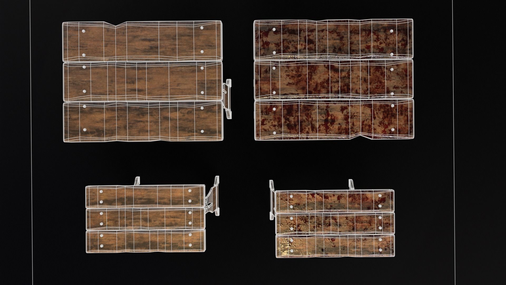 Wooden Plank Workbench Low-poly 3D model_21