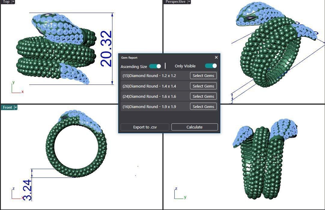 Necklaces Snake and ring Snake 3D print model_2
