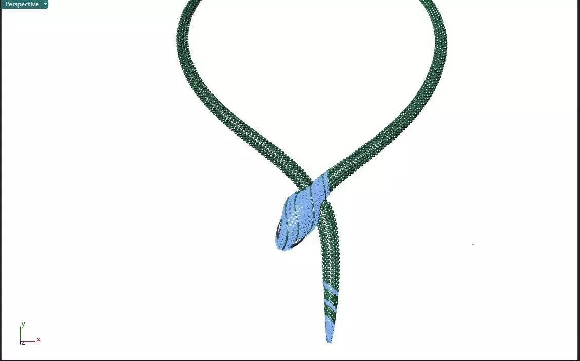 Necklaces Snake and ring Snake 3D print model_0
