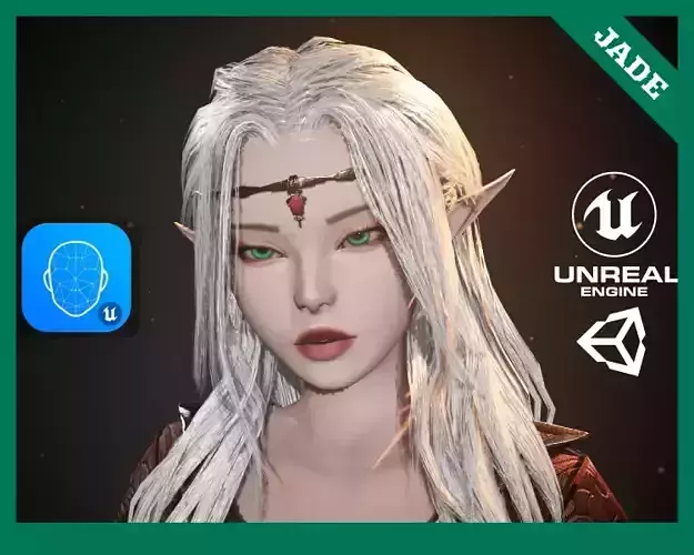 Elf Swordswoman - Modular Female Character Low-poly 3D model