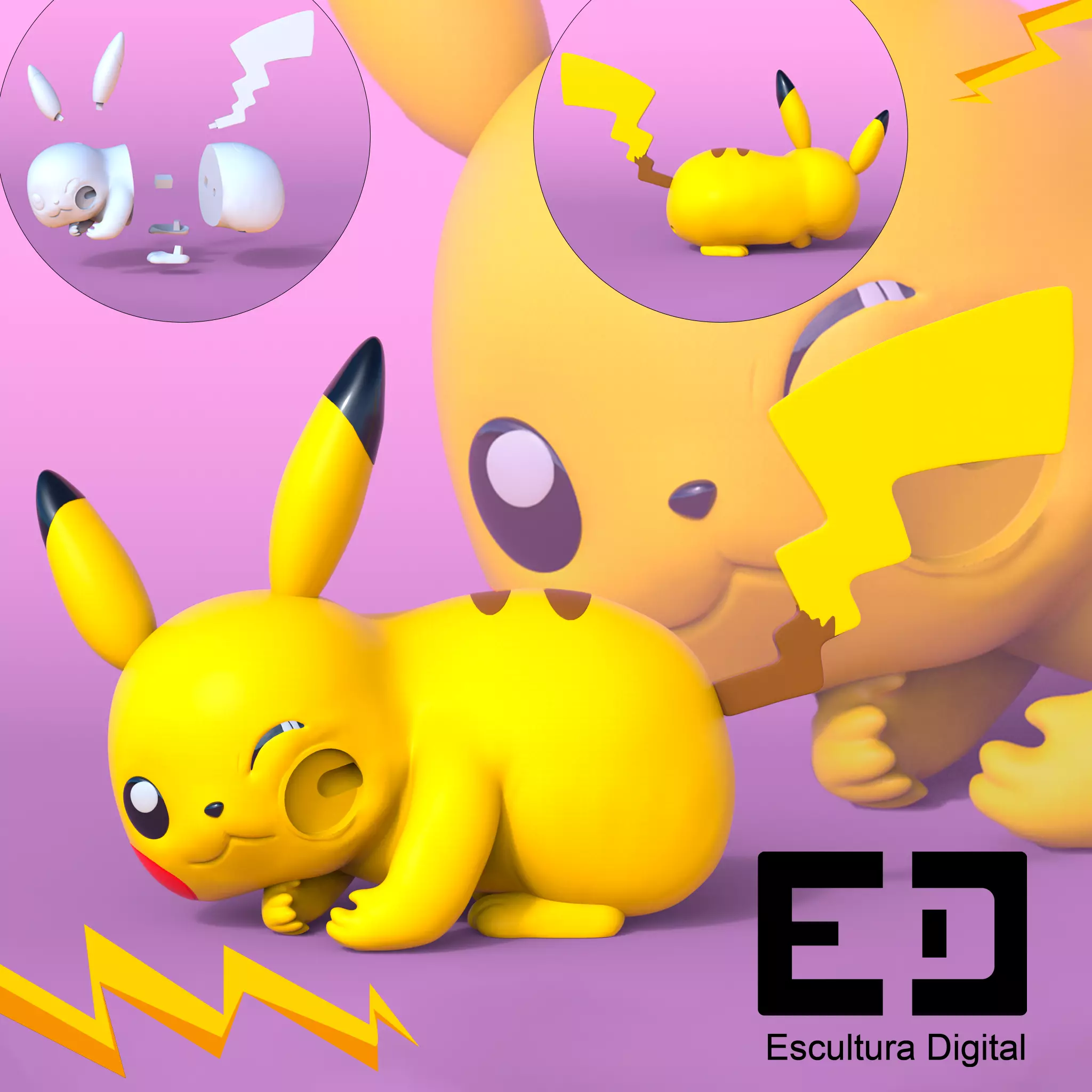 Pikachu -magsafe 3D print model_0