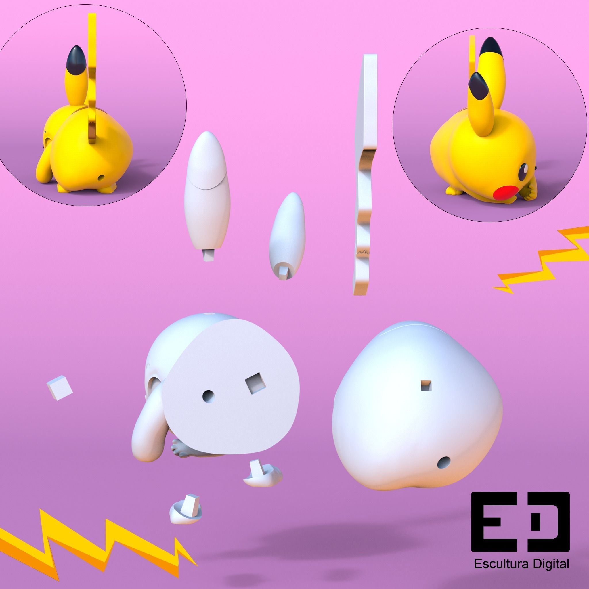 Pikachu -magsafe 3D print model_6