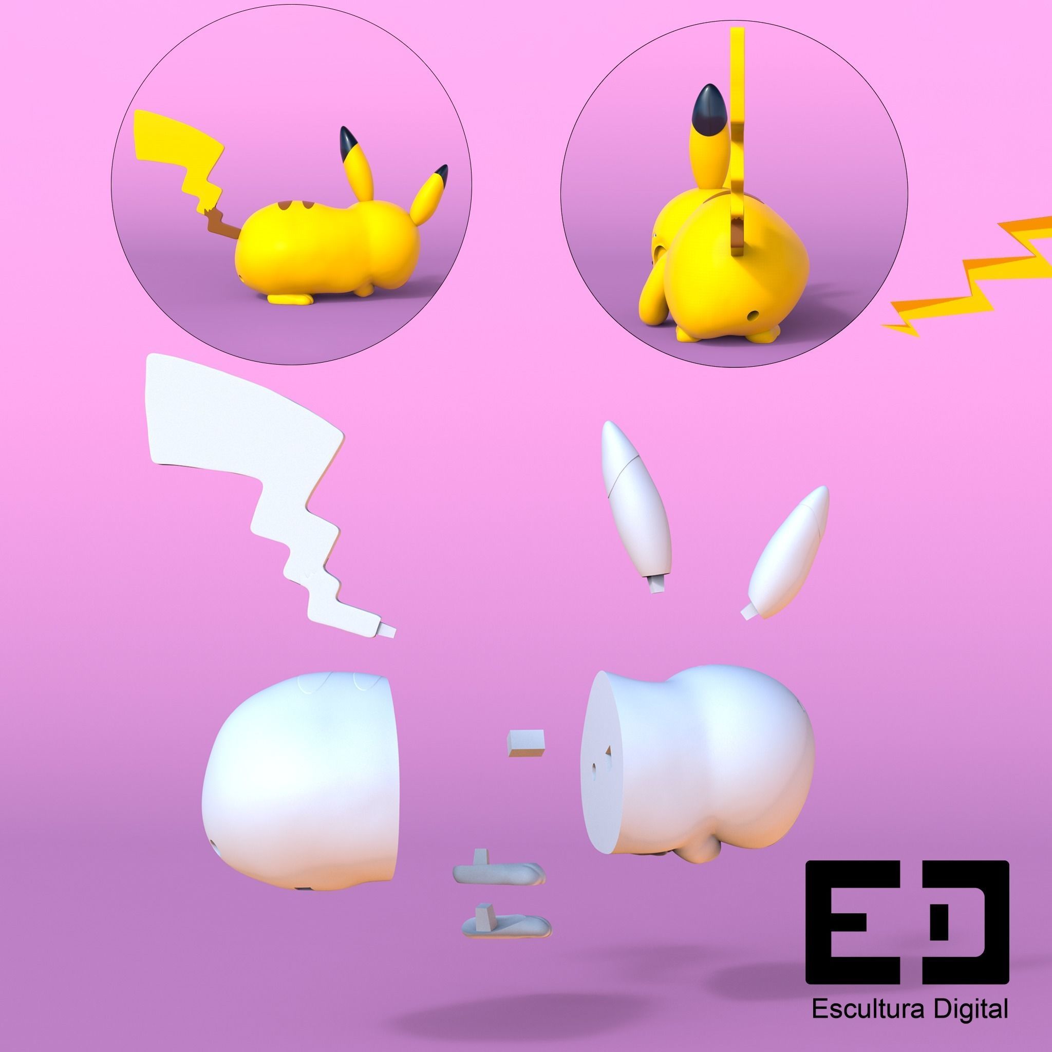 Pikachu -magsafe 3D print model_4