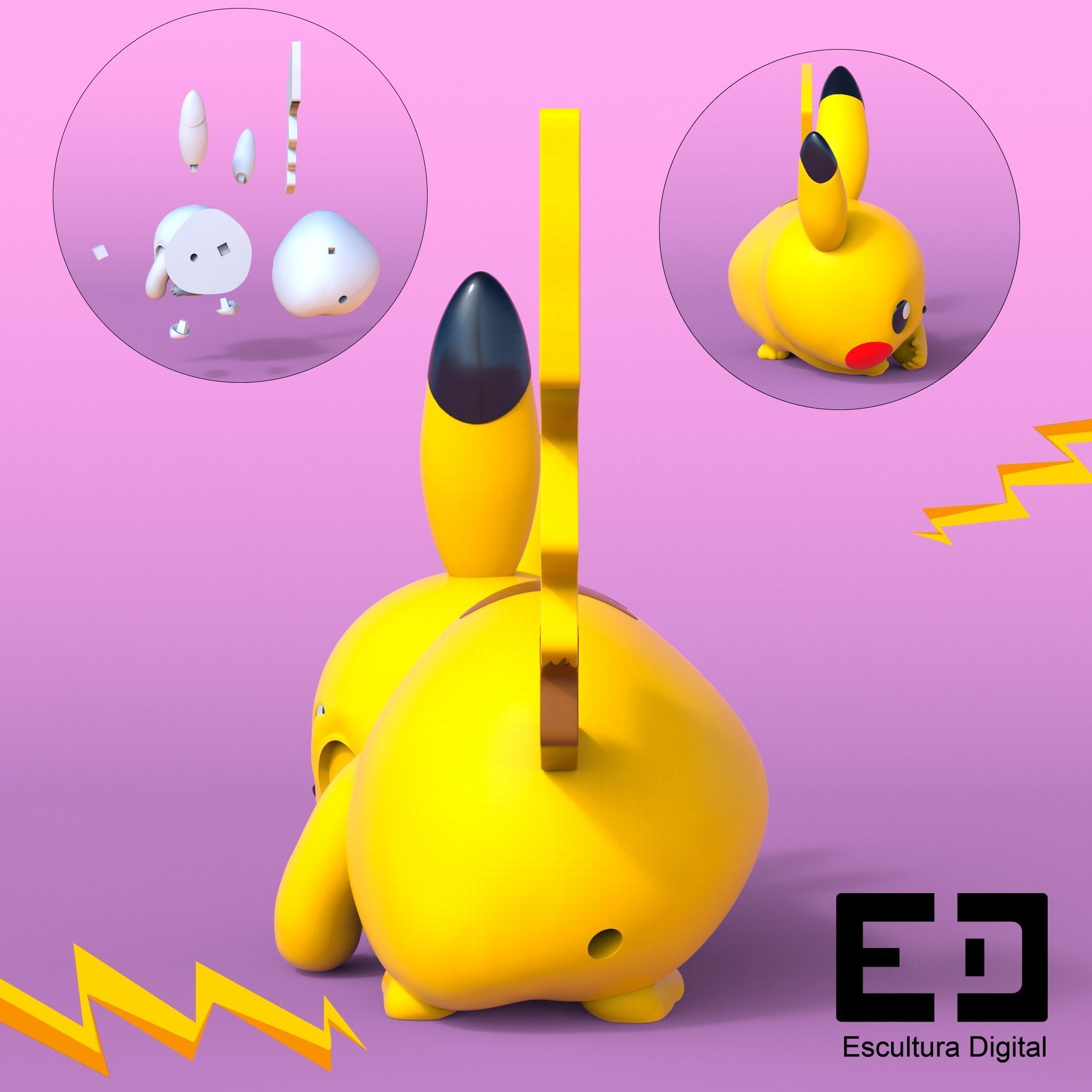 Pikachu -magsafe 3D print model_5