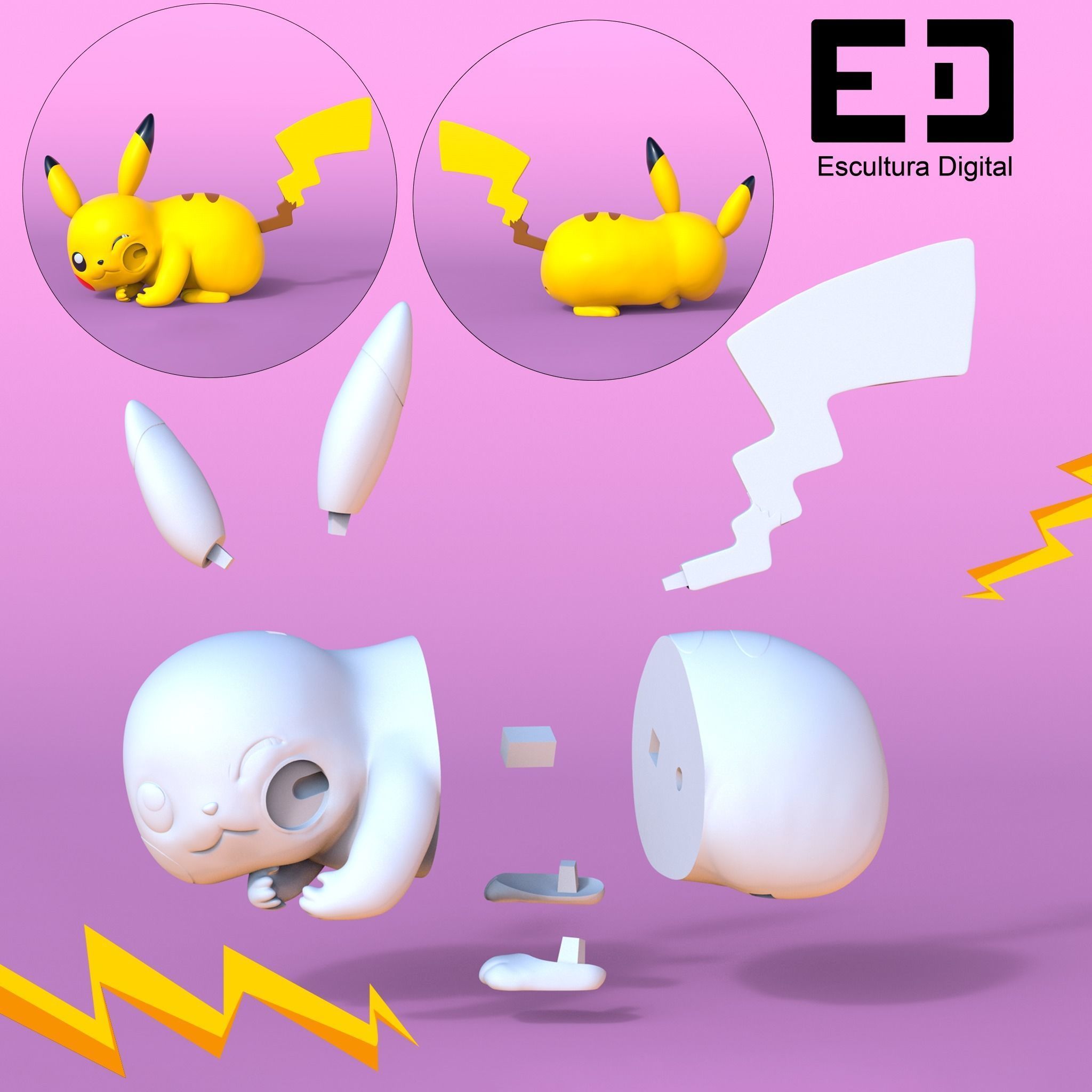 Pikachu -magsafe 3D print model_2