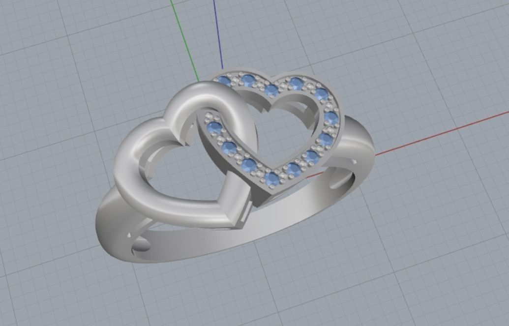 heart rings 3D print model_11