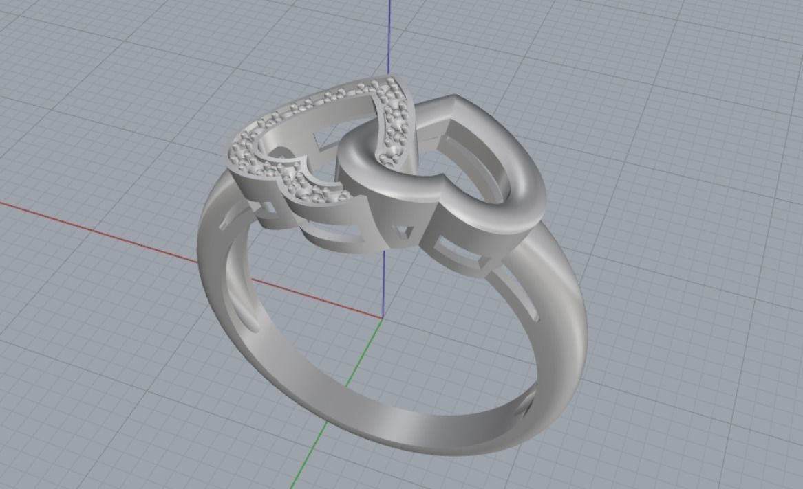 heart rings 3D print model_14