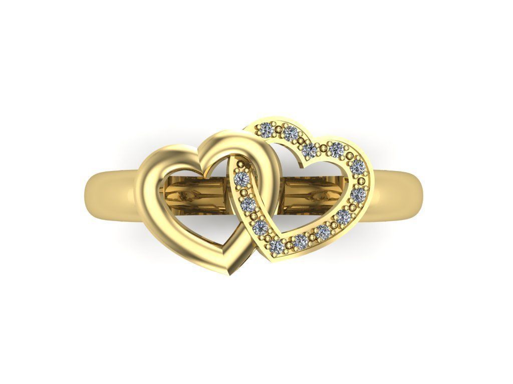 heart rings 3D print model_1