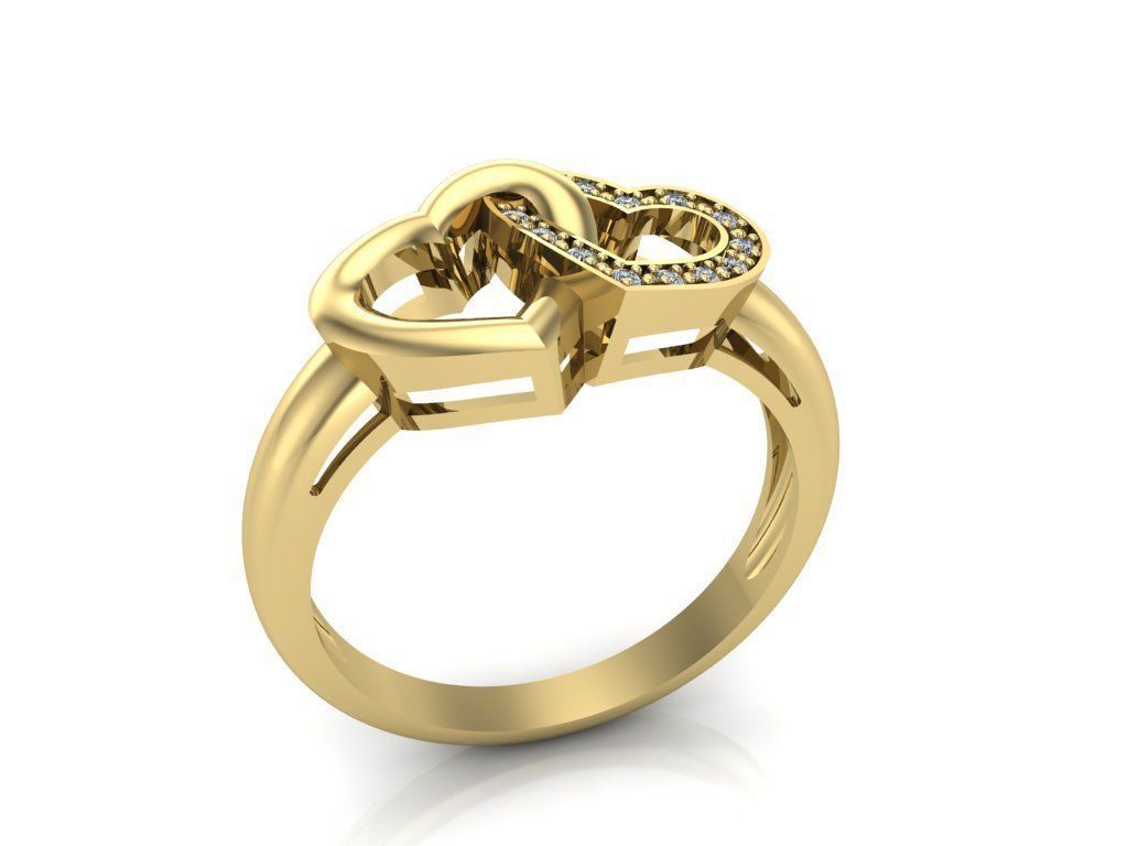 heart rings 3D print model_4