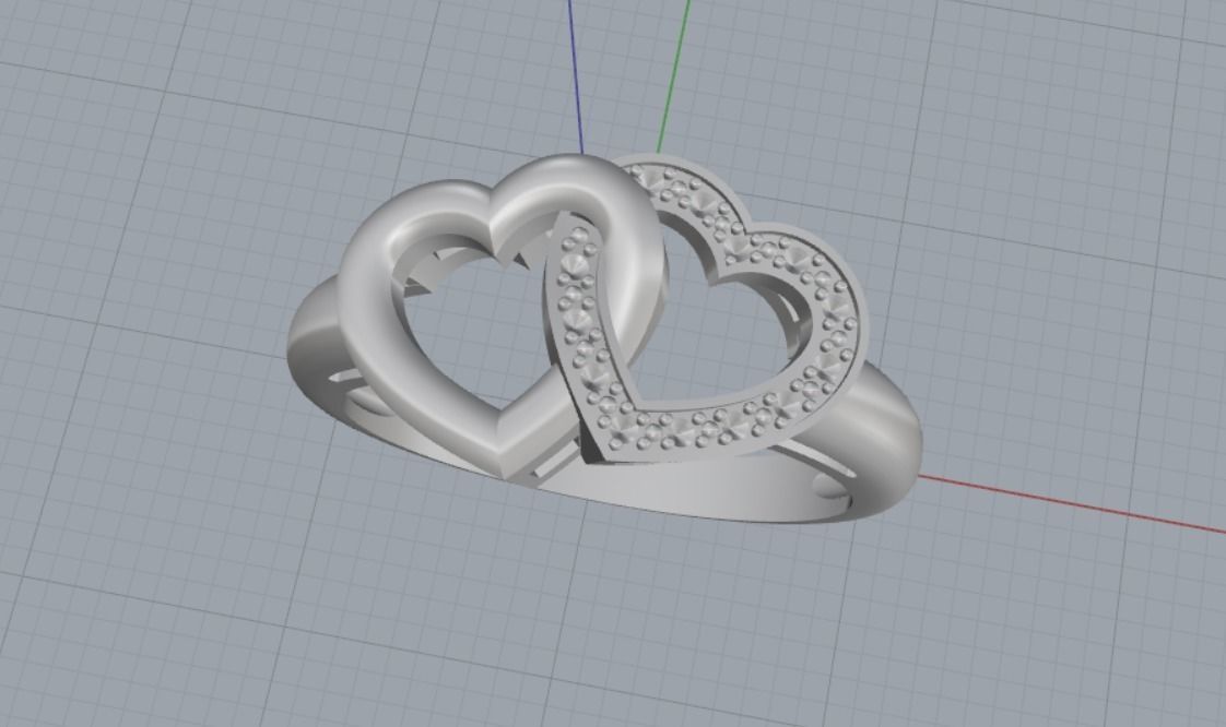 heart rings 3D print model_13
