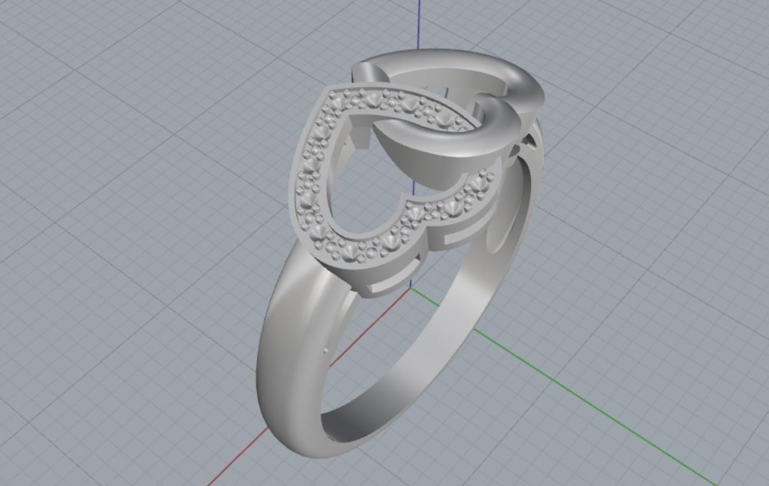 heart rings 3D print model_16