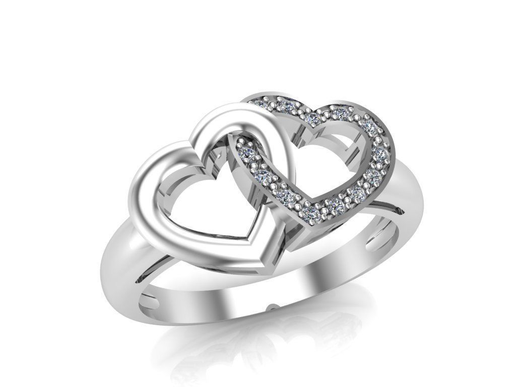 heart rings 3D print model_3