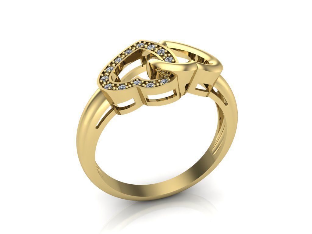 heart rings 3D print model_5