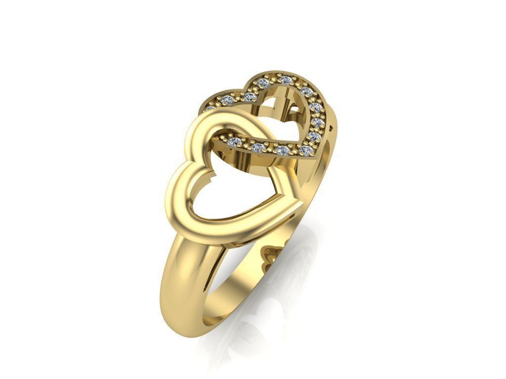heart rings 3D print model_6