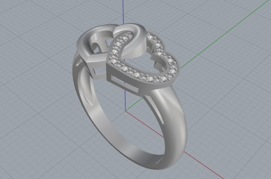 heart rings 3D print model_15