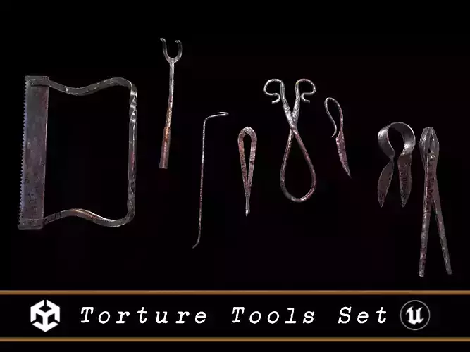 Torture Tools Set Low-poly 3D model