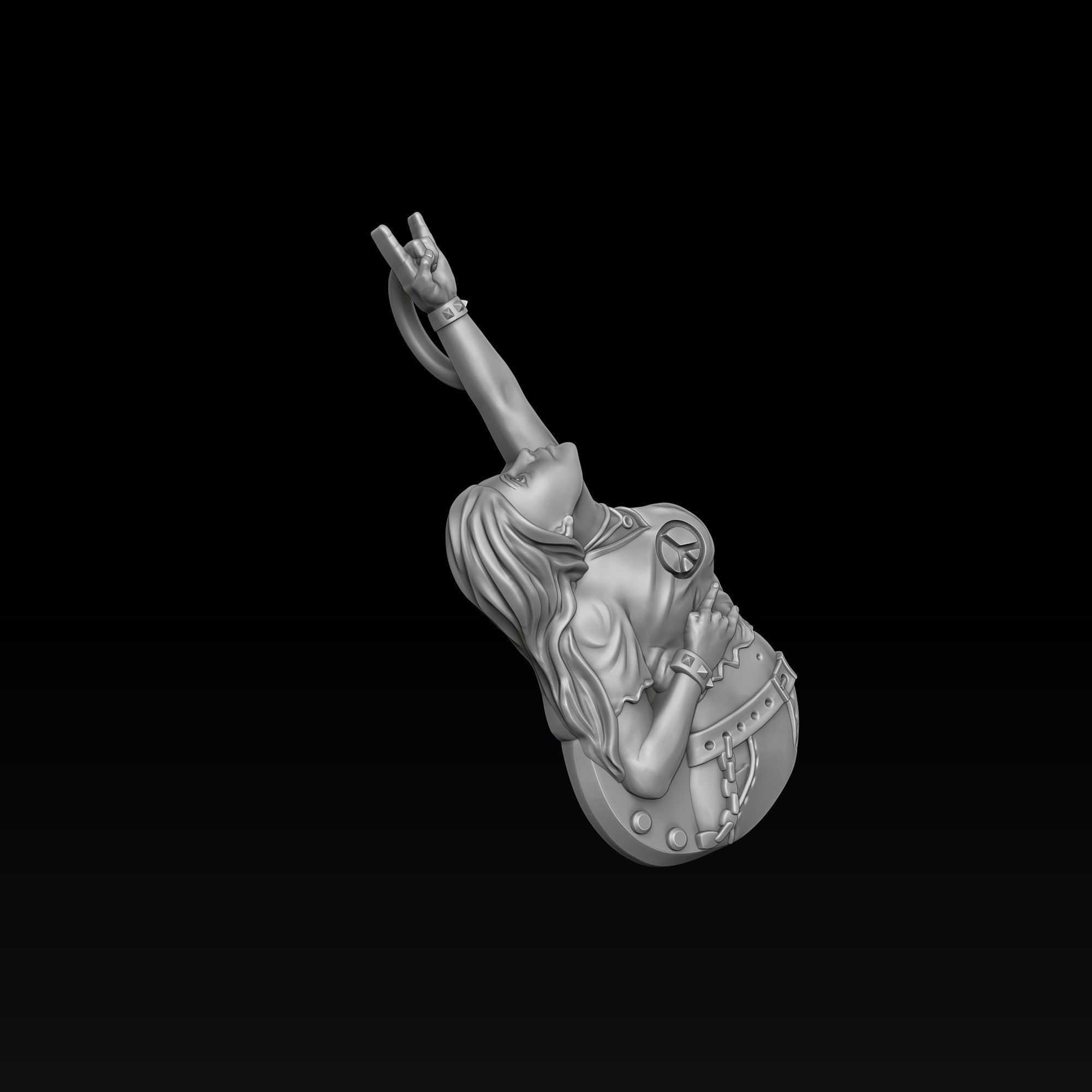Rocker Pendant 3D print model_7