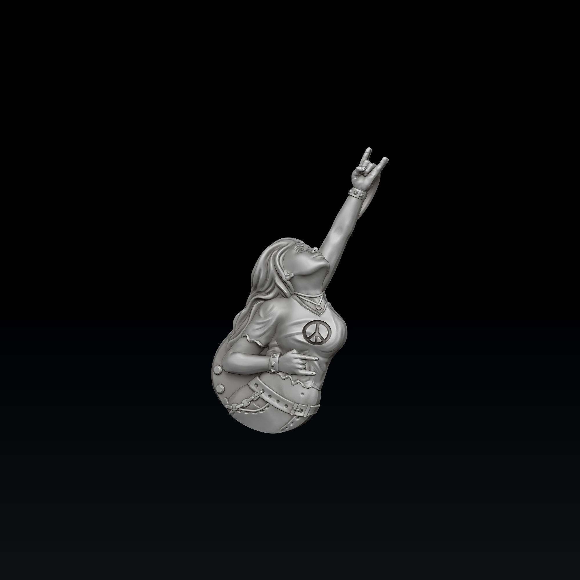 Rocker Pendant 3D print model_3