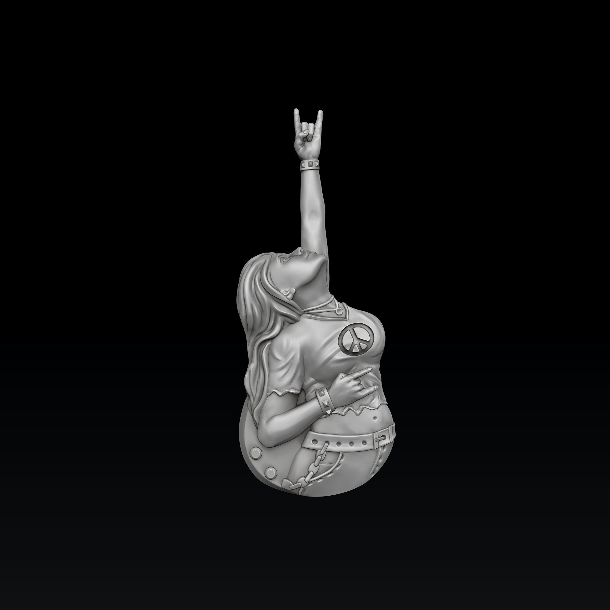 Rocker Pendant 3D print model_2