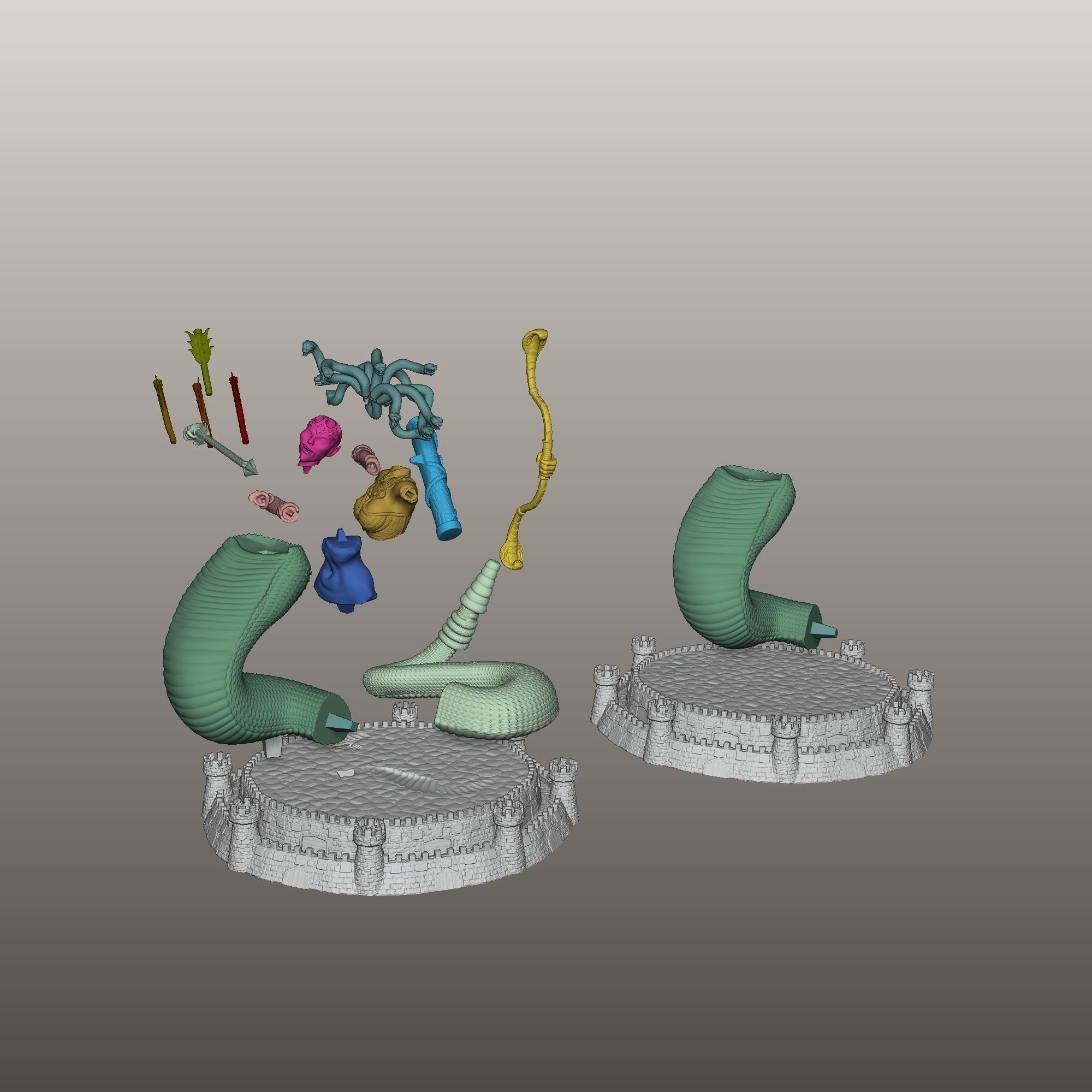 Heroes 3  Medusa Queen of Dungeon 3D print model_6