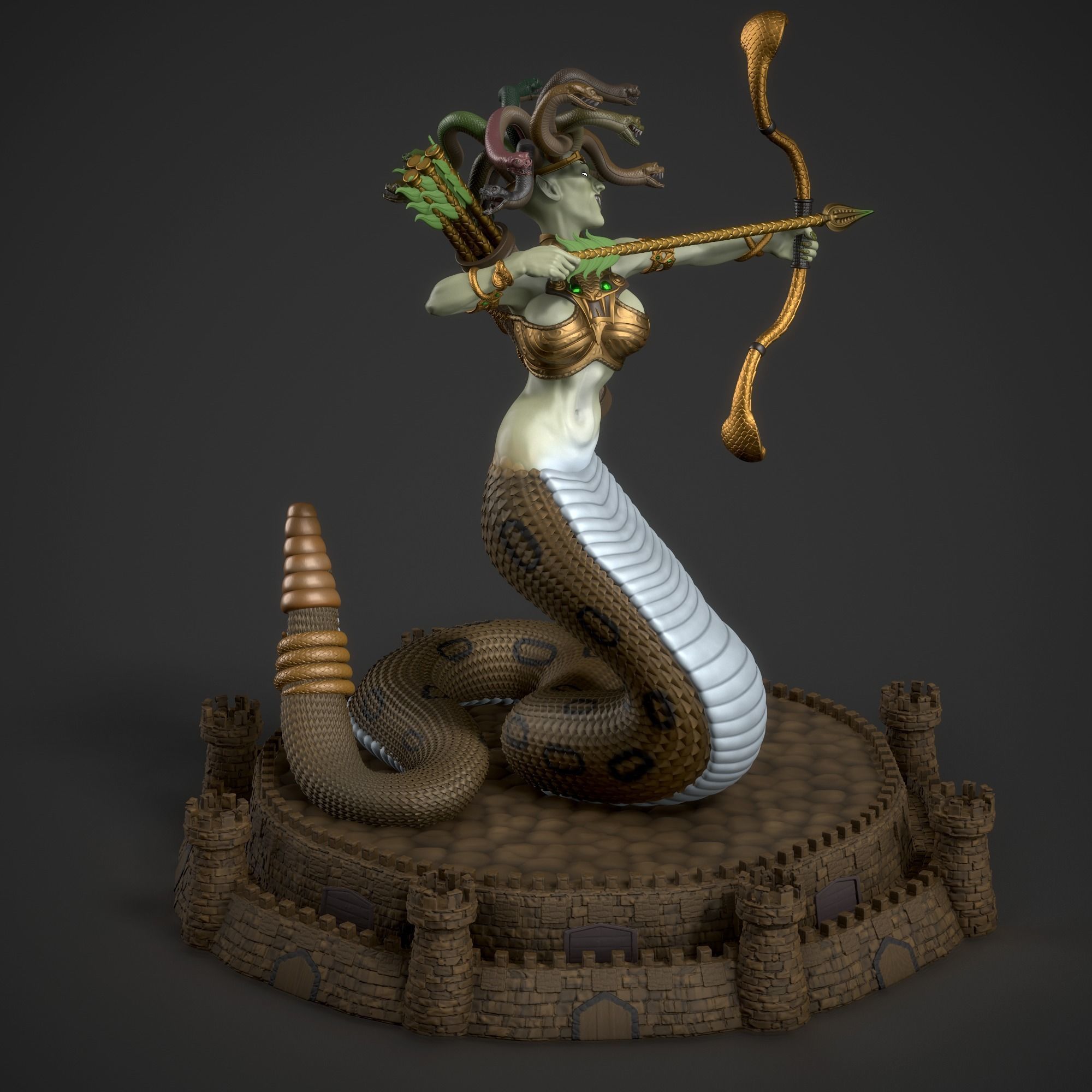 Heroes 3  Medusa Queen of Dungeon 3D print model_1