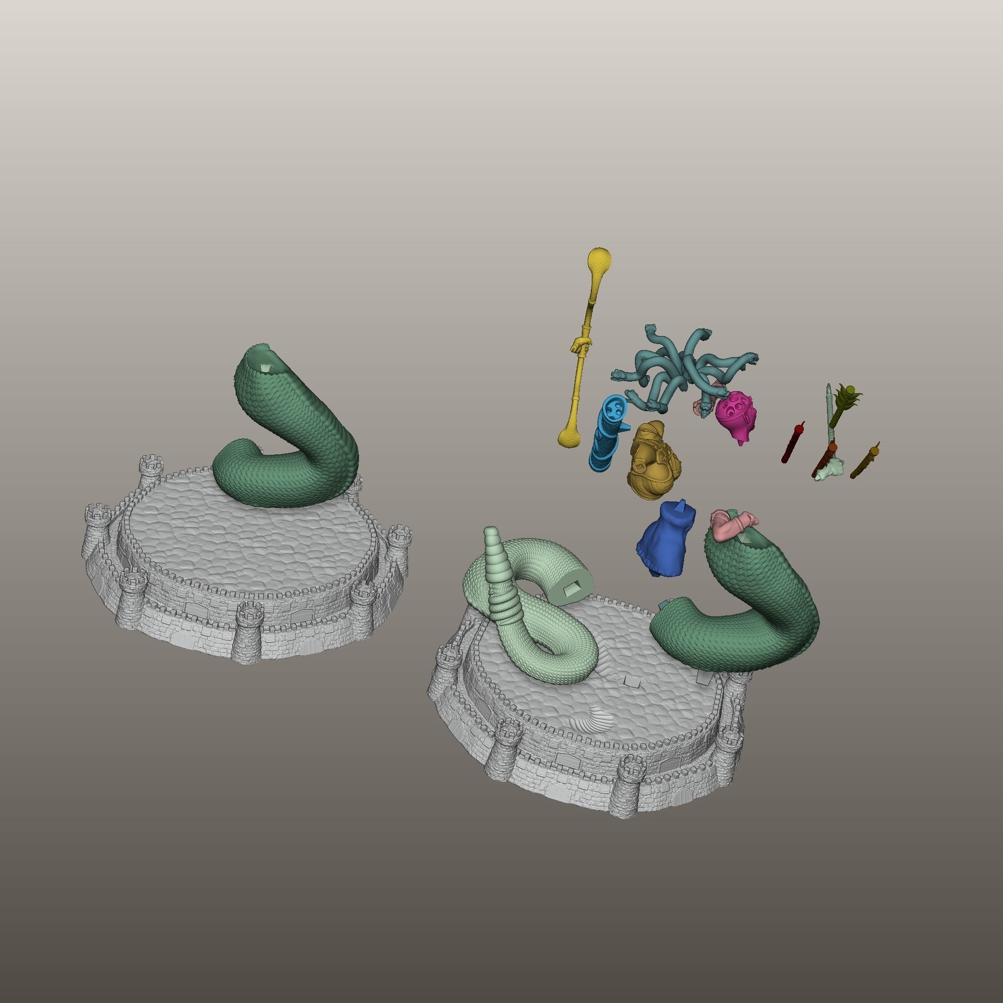 Heroes 3  Medusa Queen of Dungeon 3D print model_7