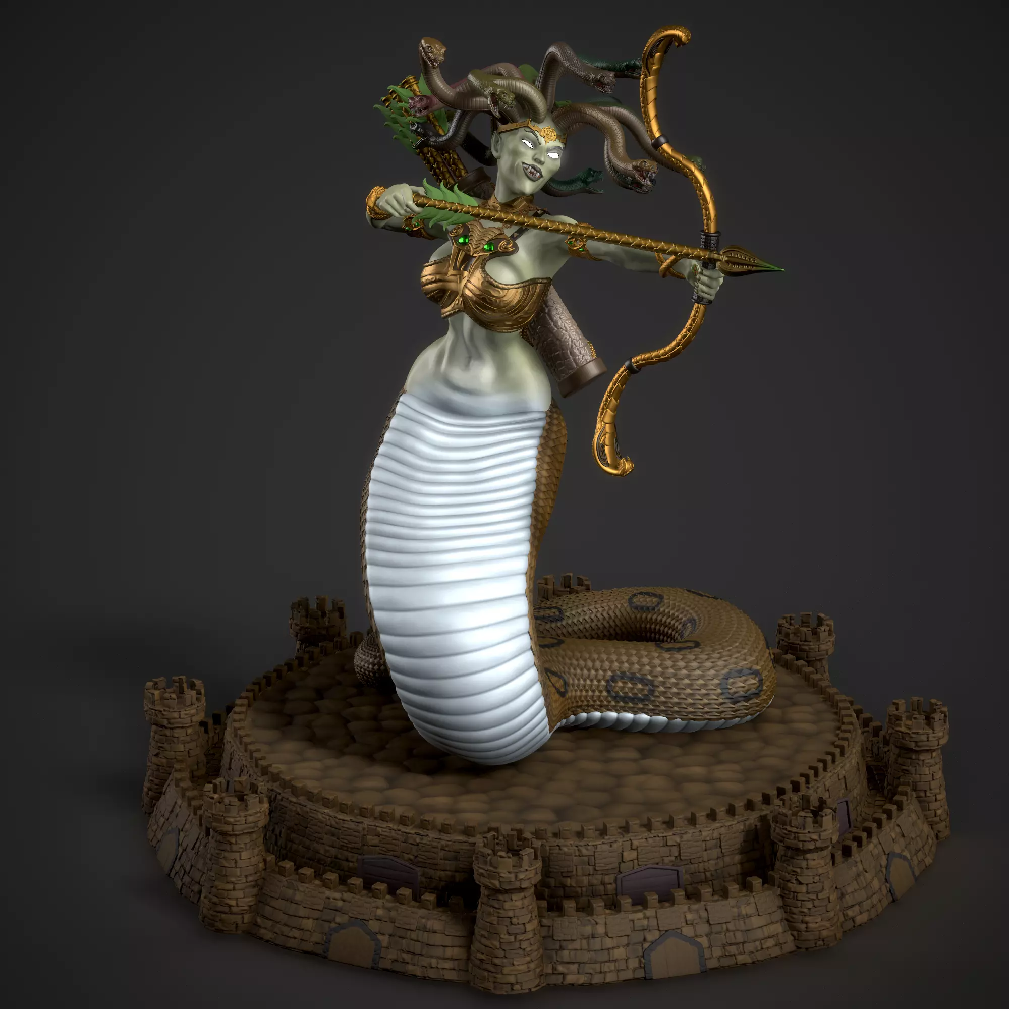 Heroes 3  Medusa Queen of Dungeon 3D print model_0
