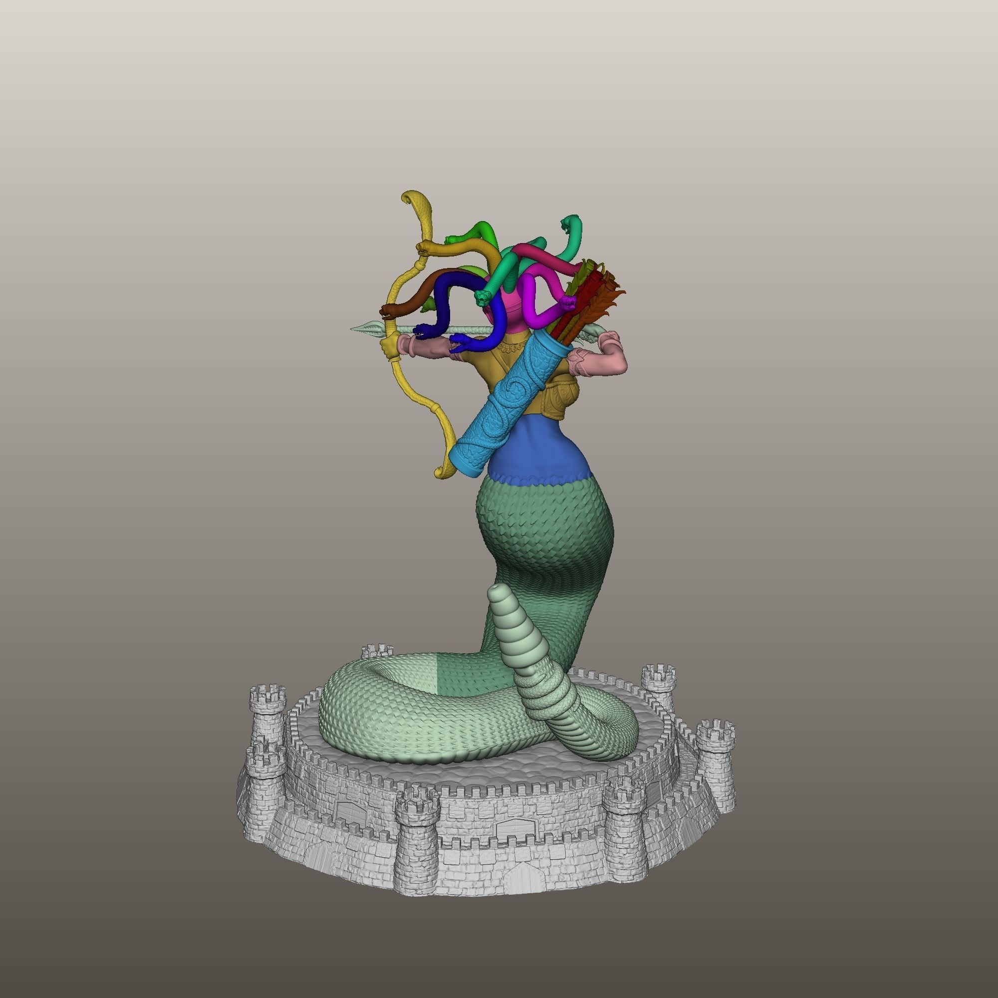 Heroes 3  Medusa Queen of Dungeon 3D print model_5