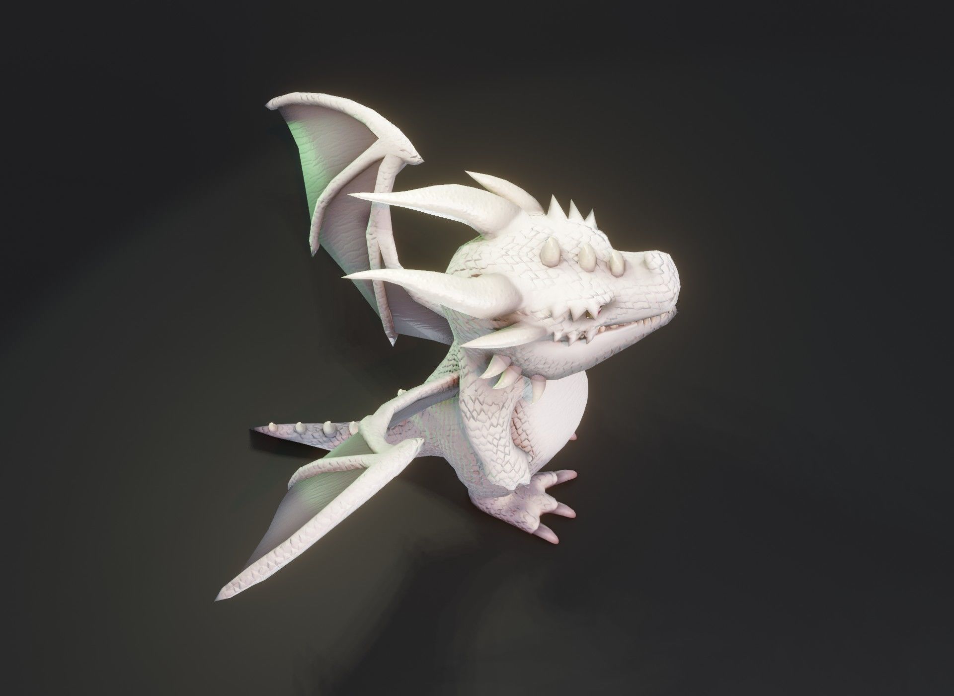 Cartoon Chromatic Dragons Animated 3D Model Low-poly 3D model_50