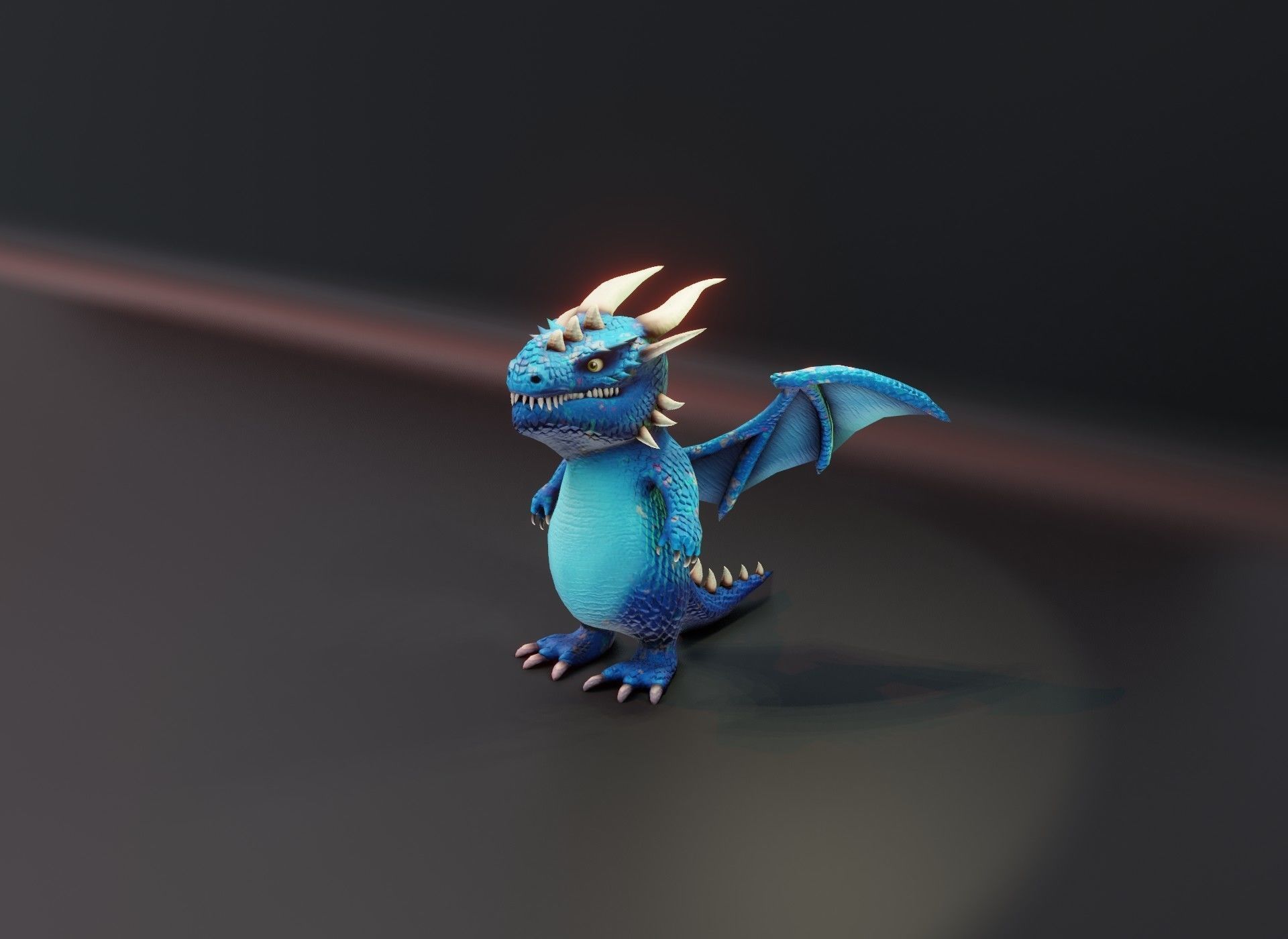 Cartoon Chromatic Dragons Animated 3D Model Low-poly 3D model_53