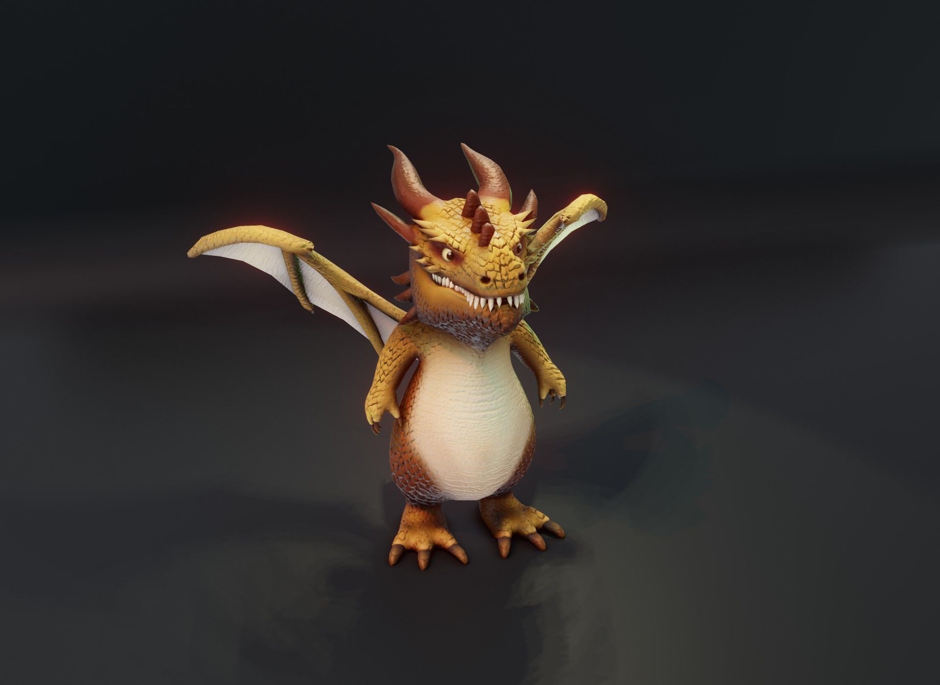 Cartoon Chromatic Dragons Animated 3D Model Low-poly 3D model_56