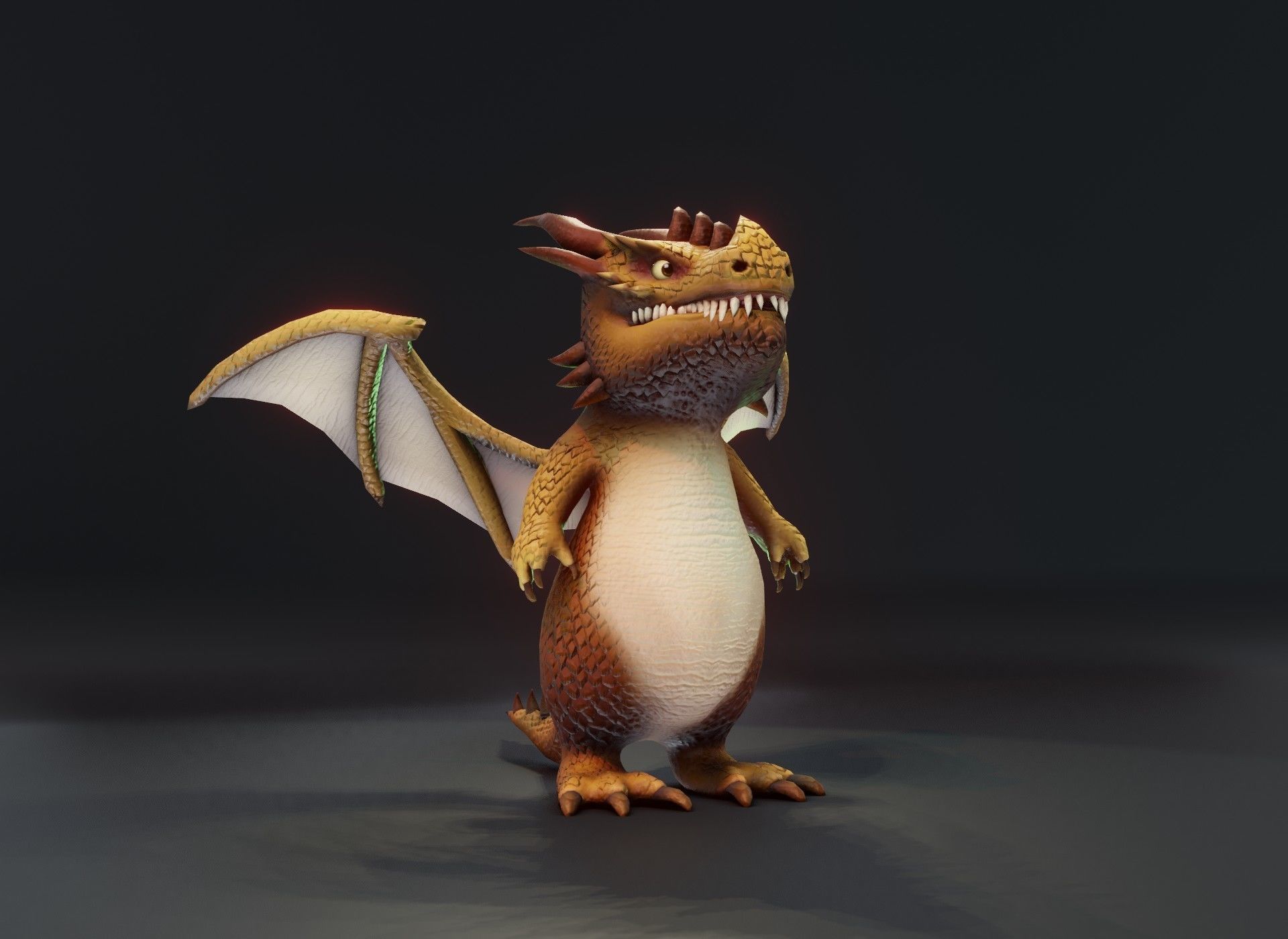 Cartoon Chromatic Dragons Animated 3D Model Low-poly 3D model_60