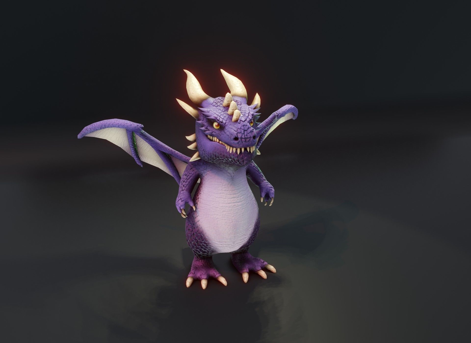 Cartoon Chromatic Dragons Animated 3D Model Low-poly 3D model_66