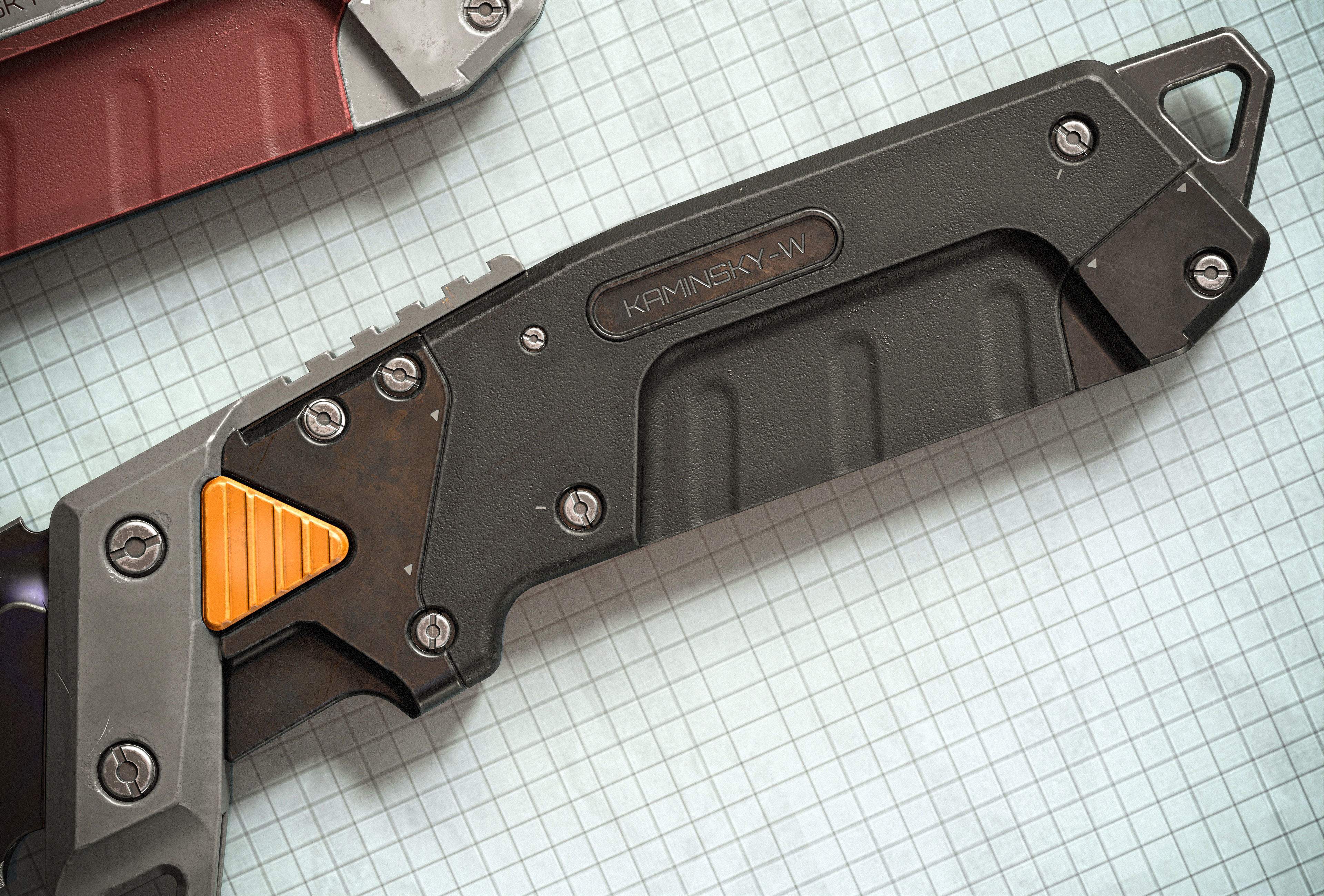 Sci-fi Knife KW PBR Low-poly 3D model_6