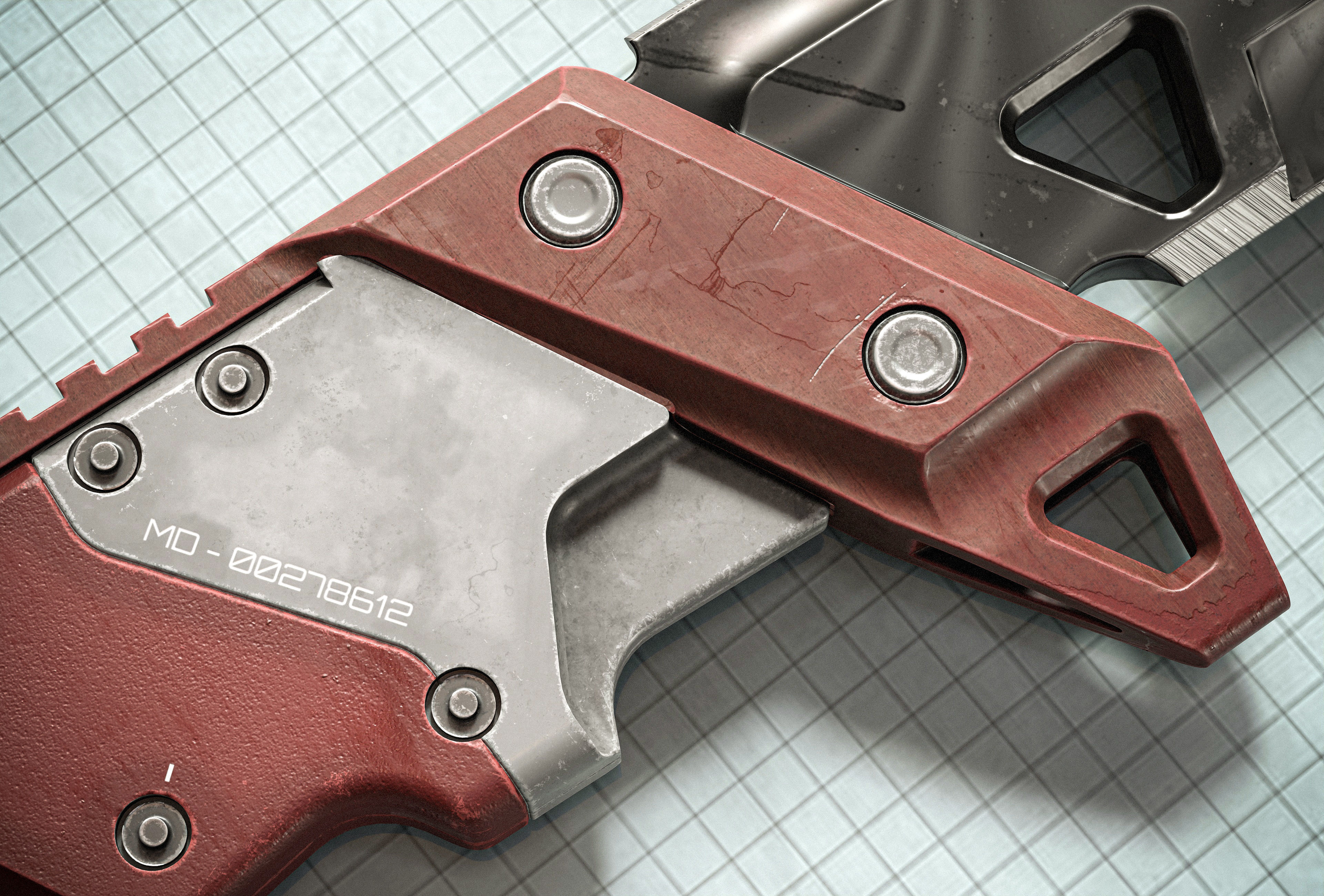 Sci-fi Knife KW PBR Low-poly 3D model_8