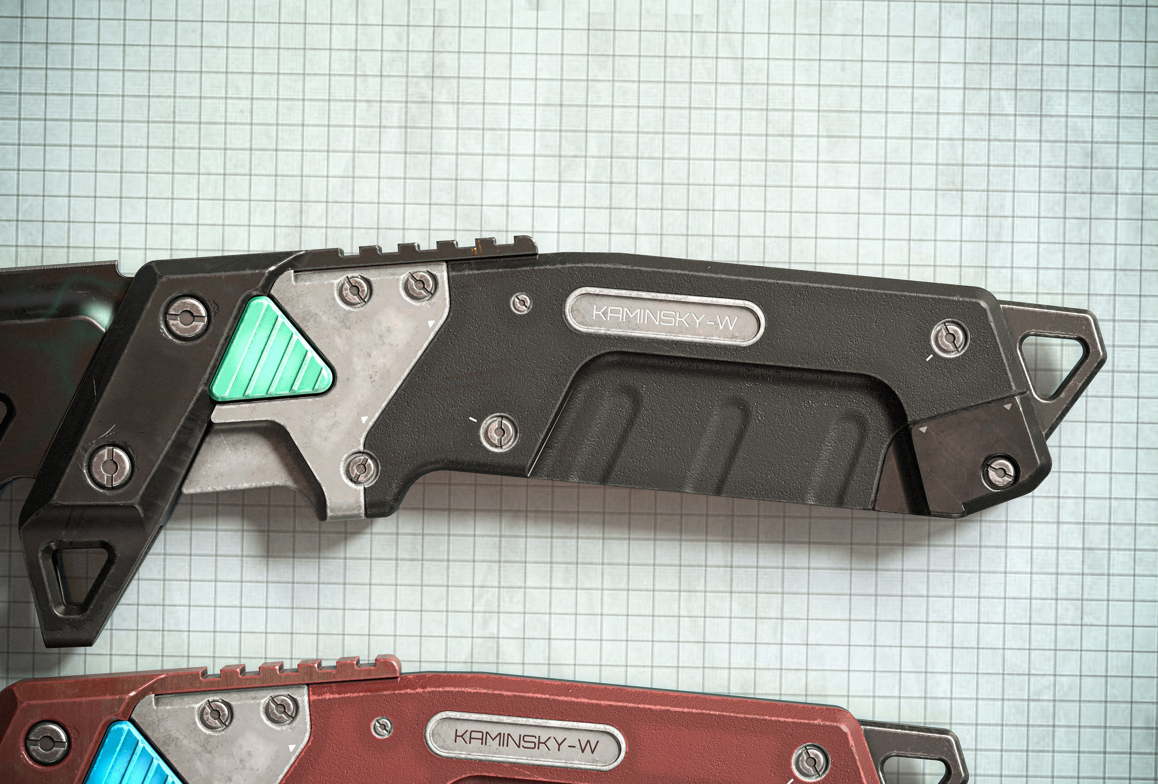 Sci-fi Knife KW PBR Low-poly 3D model_5