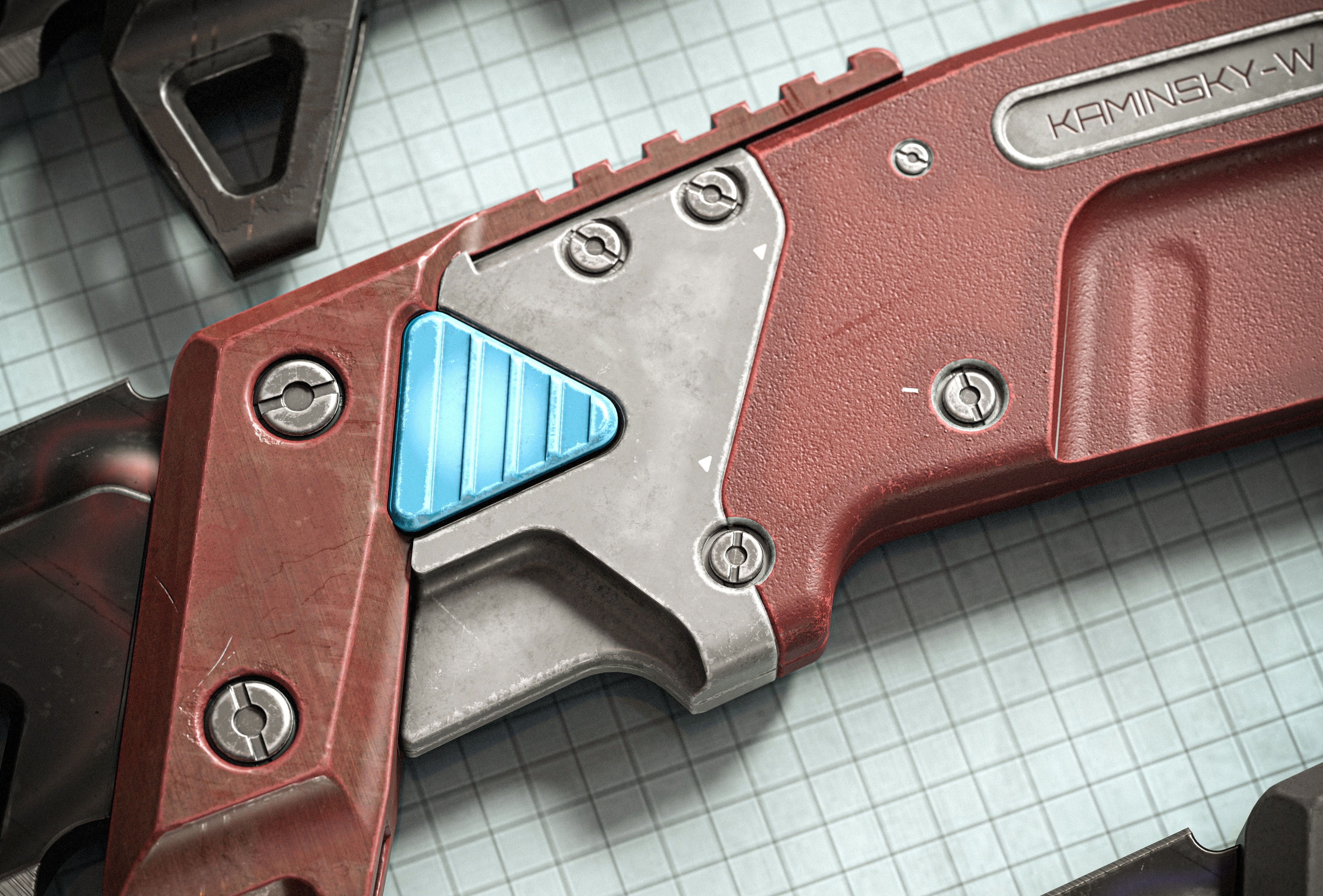 Sci-fi Knife KW PBR Low-poly 3D model_9