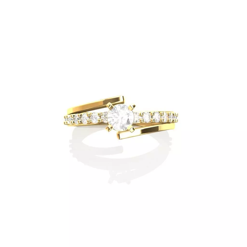 Solitaire Engagement Ring 3D print model