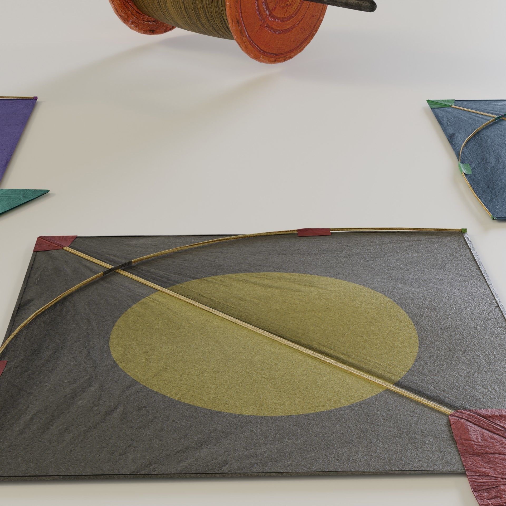 Kite Sky Low-poly 3D model_3