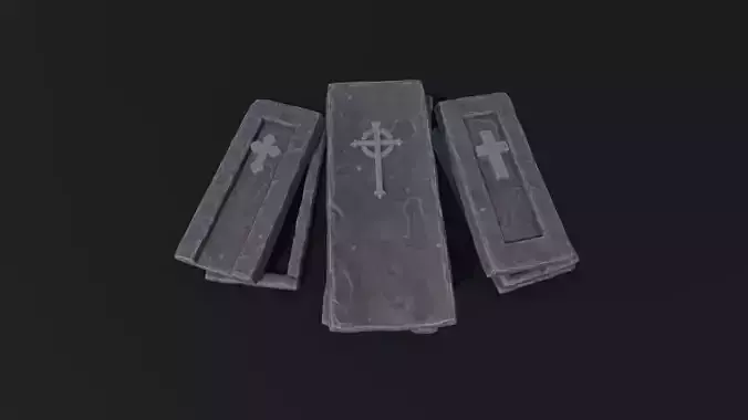 Sarcophagi And Stone Crosses