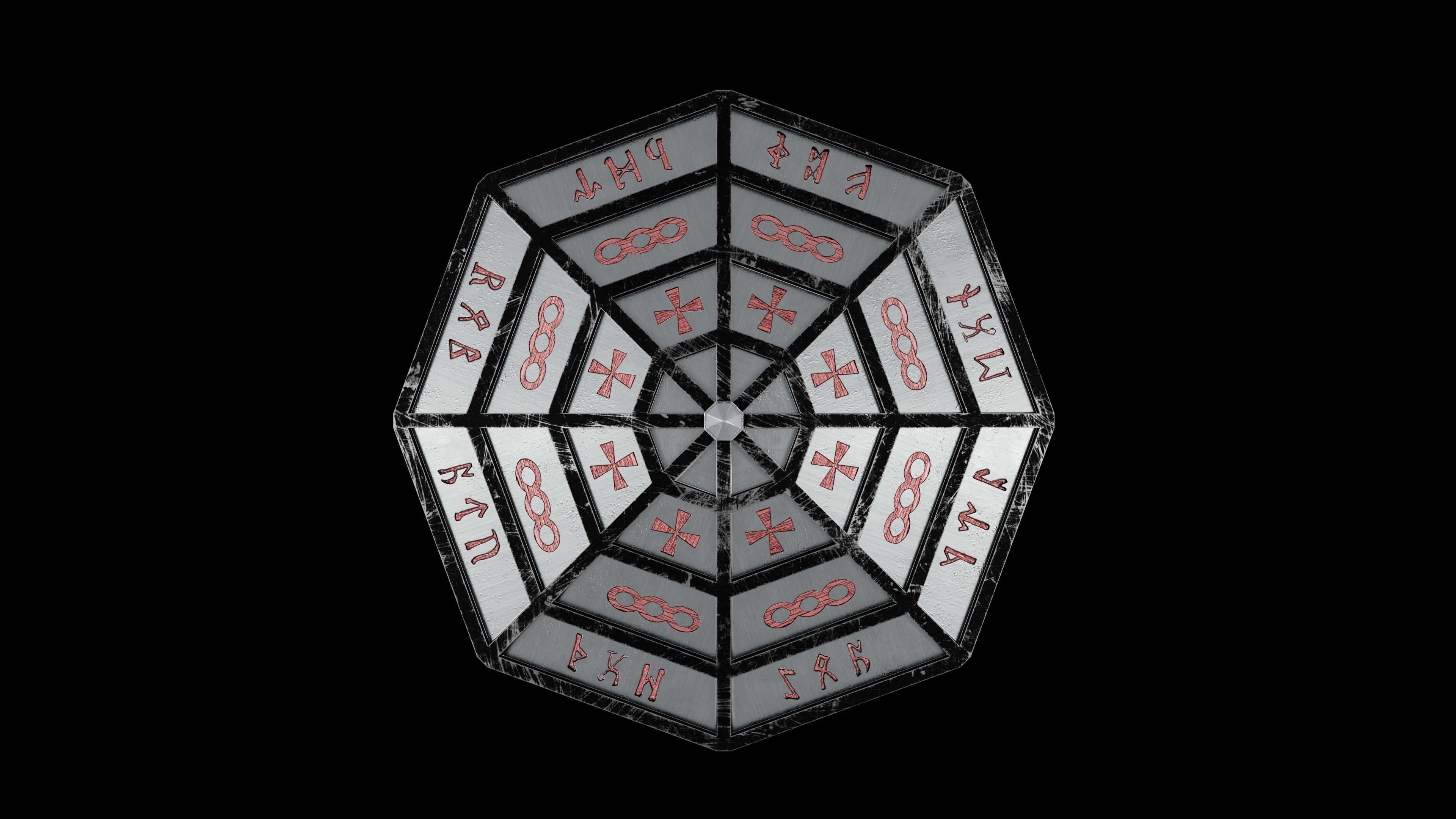 Shield Low-poly 3D model_7