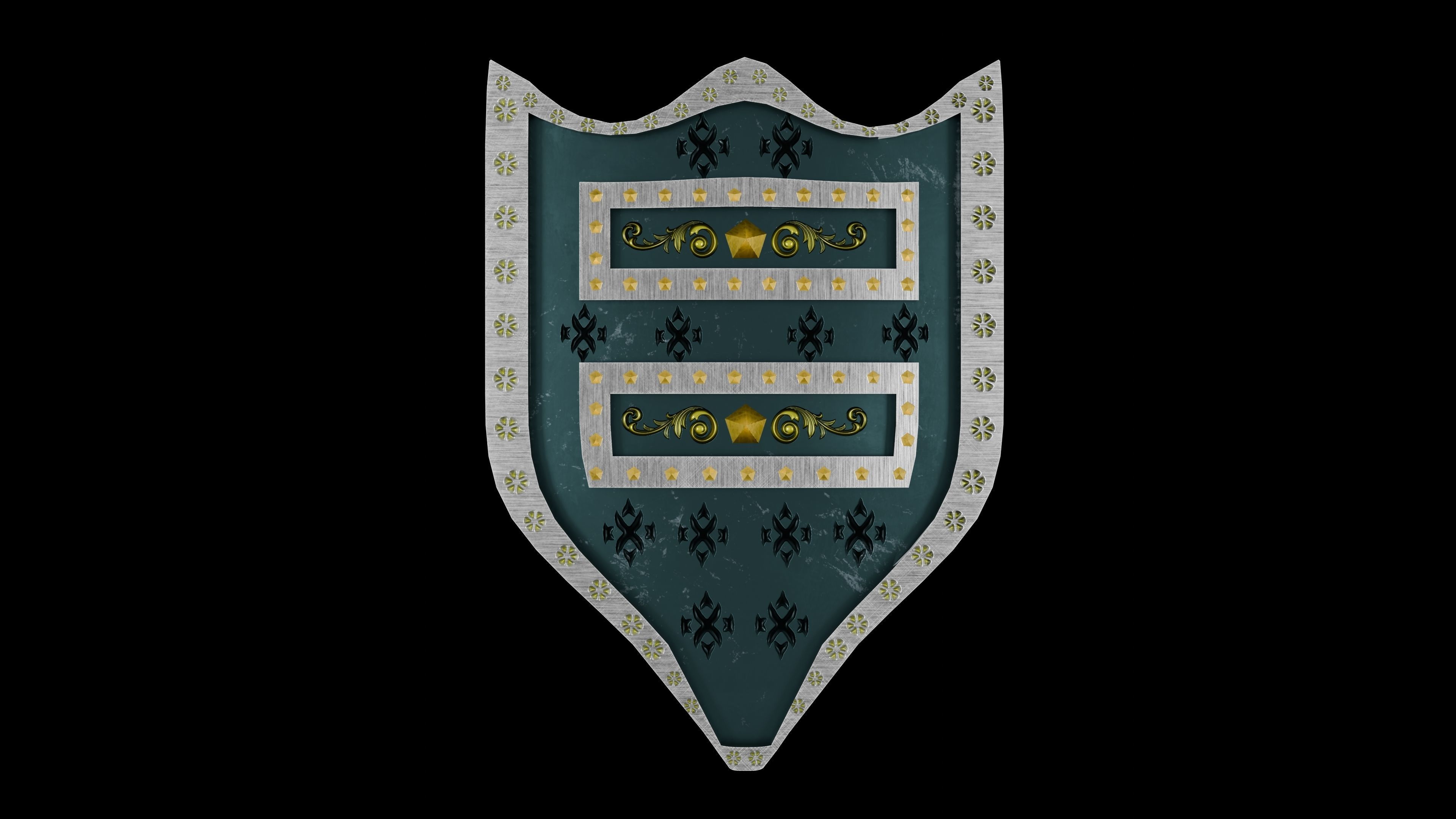 Shield Low-poly 3D model_1